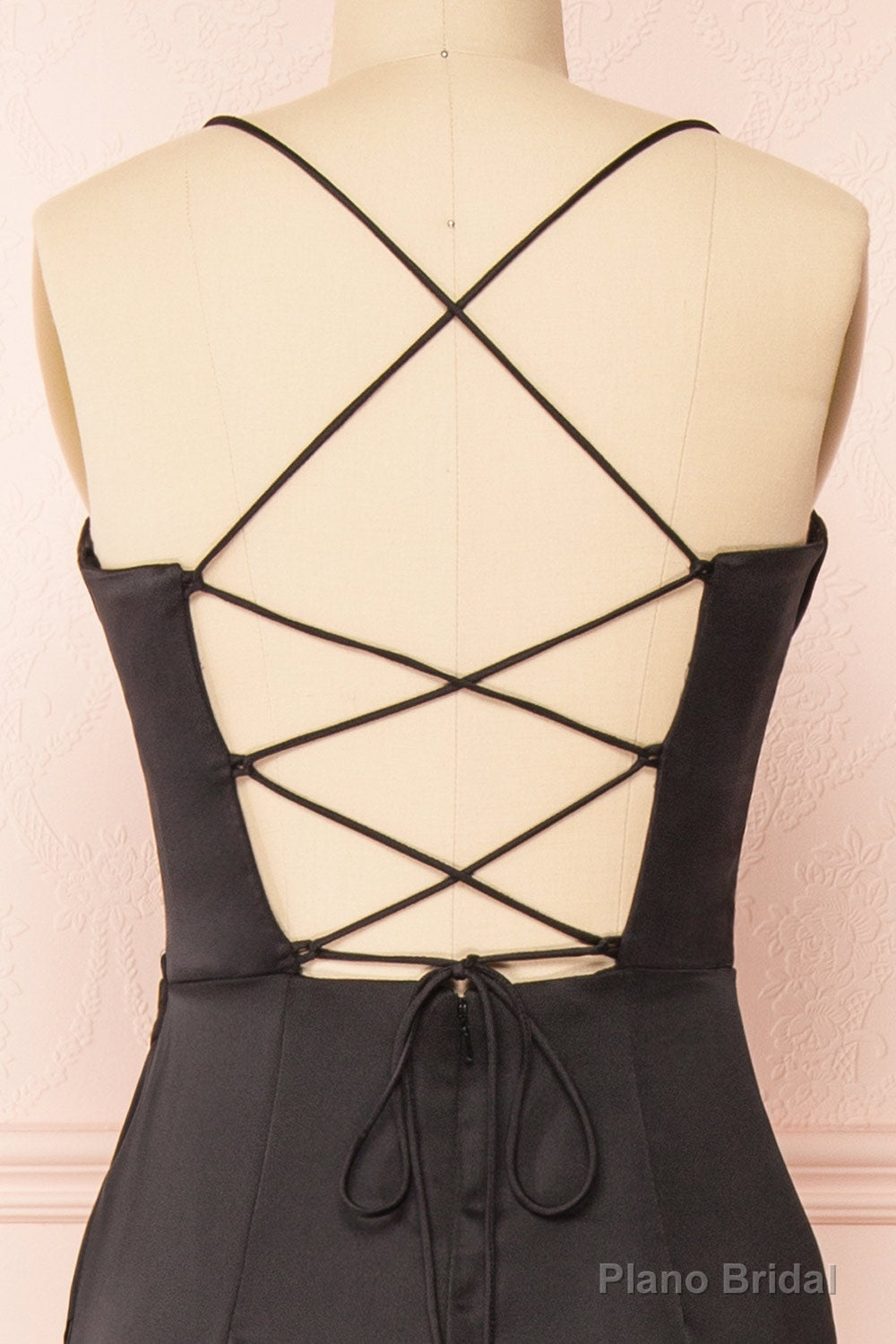 Black Prom Dresses, Corset Cowl Neck Maxi Dress, Black Bridesmaid Dress Secondary image