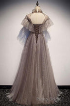 Charming Elegant Long A-line Floor Length Simple Party Formal Prom Dresses