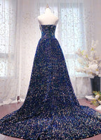 Chic Long Strapless Sparkly Tight Formal Prom Dresses Formal Party Dresses