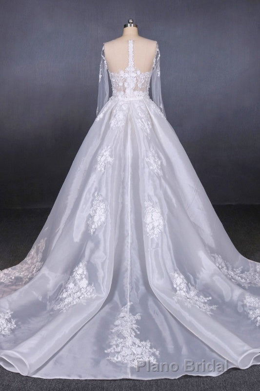 Long Sleeves Simple Elegant Wedding Dresses Lace Wedding Gowns Secondary image