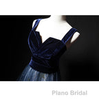 Elegant Long Lace Up Velvet Tulle Formal Prom Dresses Modest Party Gowns