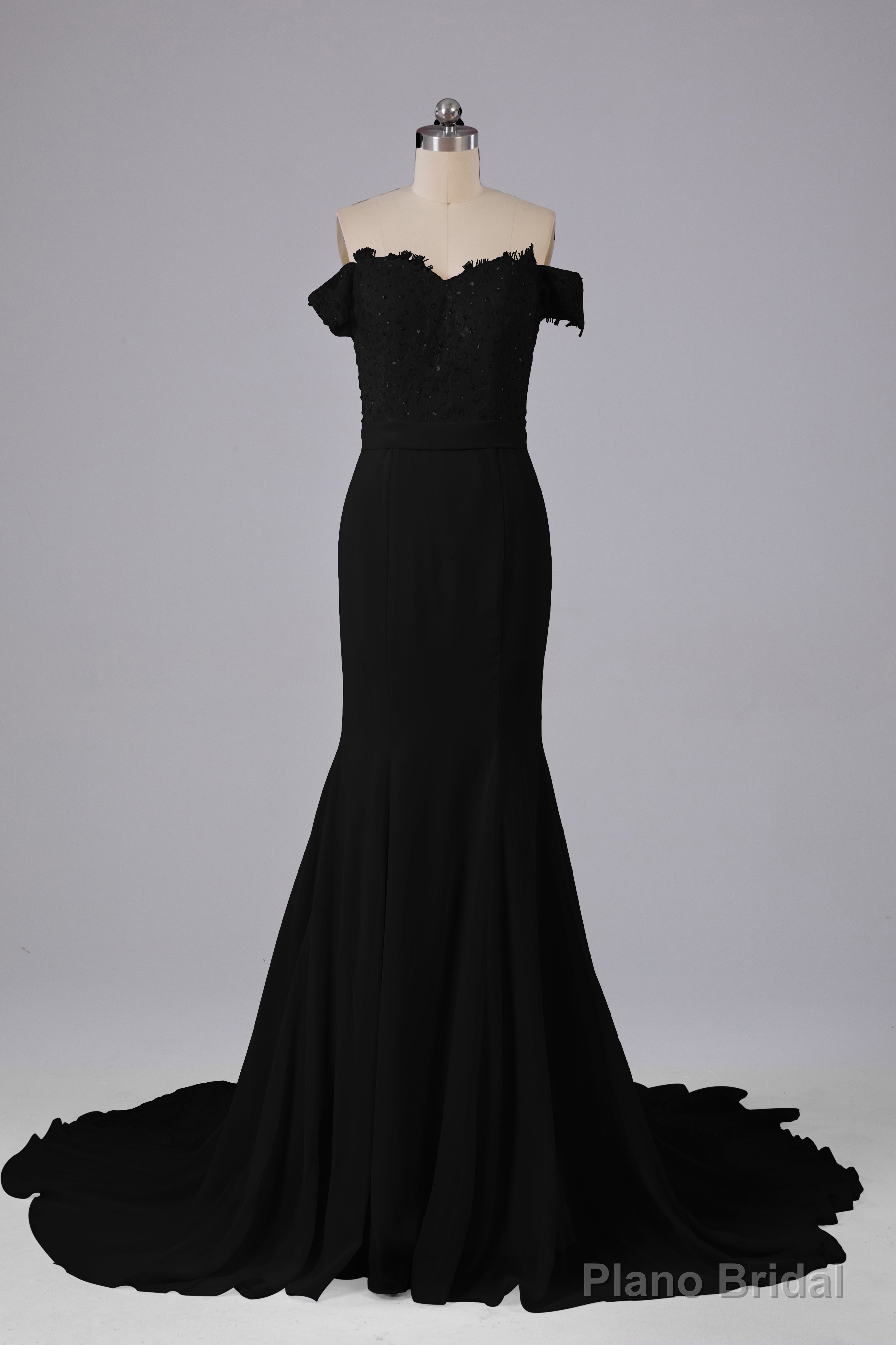 Off The Shoulder Hourglass Court Train Bridesmaid Dresses