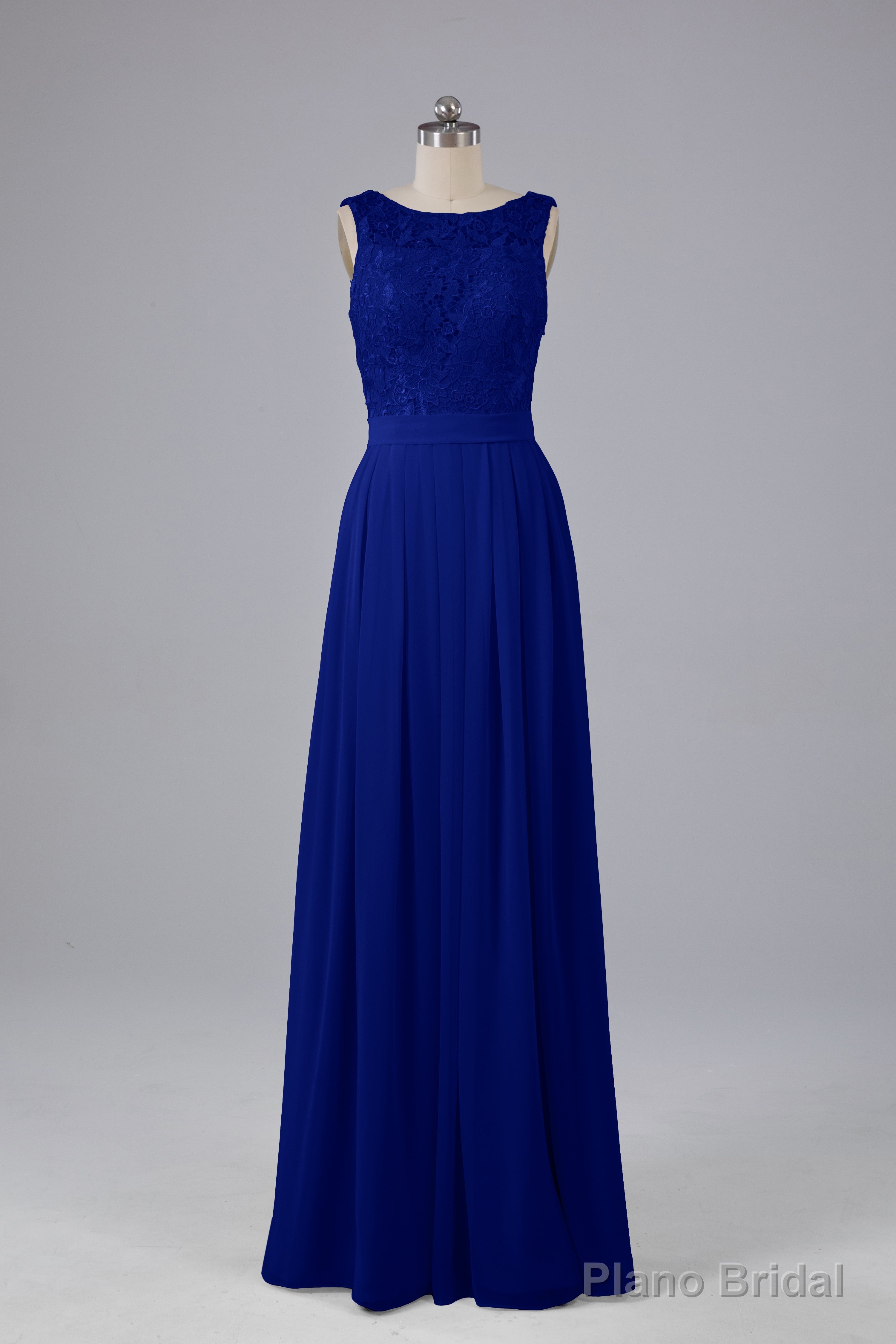 A-line Lace Top Floor Length Chiffon Bridesmaid Dresses