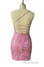 Cute Bodycon V Neck Blue Lace Homecoming Dresses