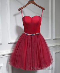 Cute Sweet Neck Short Formal Prom Dresses, Mini Dresses