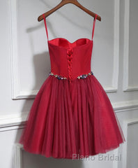 Cute Sweet Neck Short Formal Prom Dresses, Mini Dresses