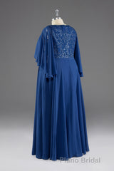A-line V-Neck Short Sleeves Chiffon Mother of The Bride Dresses