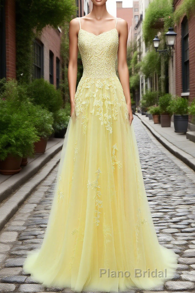 Purple Tulle Formal Prom Dress with Appliques Main image