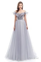 A Line Beads Mermaid Prom Dresses Slit Beading