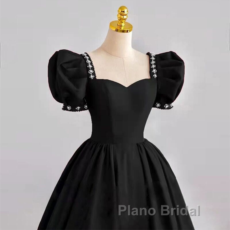 A Line Black Formal Dresses Satin Birthday Party Dresses Secondary image
