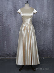 A-line Cap Sleeves Ankle Length Mother Of The Bride Dresses