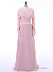 A-line Chiffon Lace Pink Mother Of The Bride Dresses