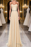 A-Line Chiffon Long Formal Prom Dresses, Sweetheart Neck Chiffon Formal Dress