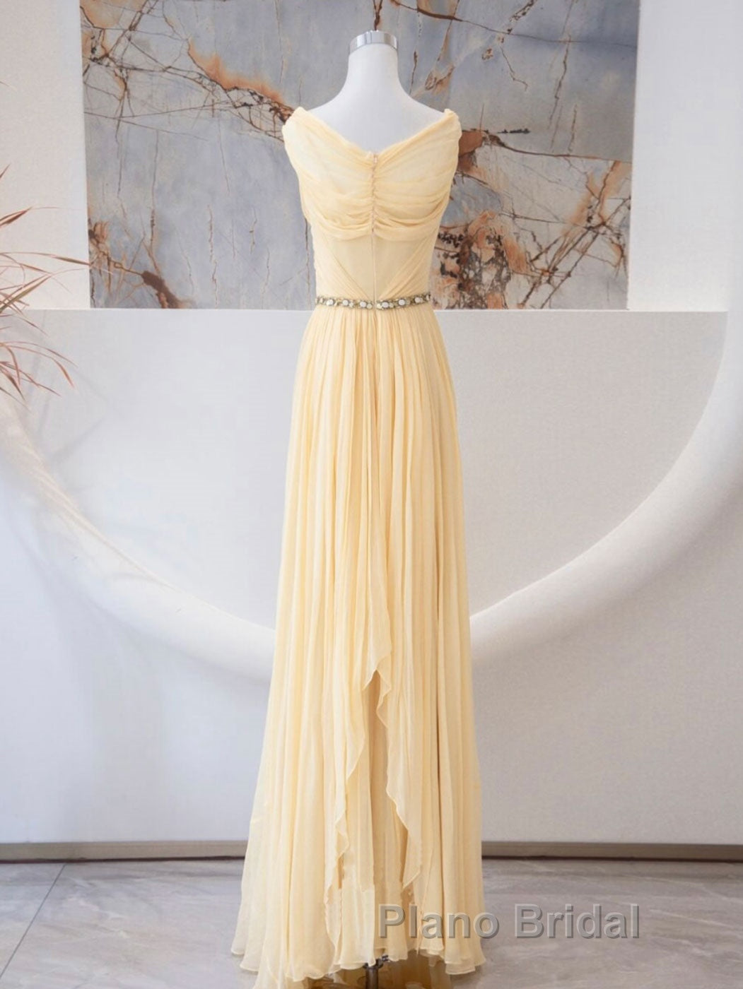 A-Line Chiffon Long Formal Prom Dresses, Sweetheart Neck Chiffon Formal Dress