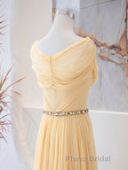 A-Line Chiffon Long Formal Prom Dresses, Sweetheart Neck Chiffon Formal Dress