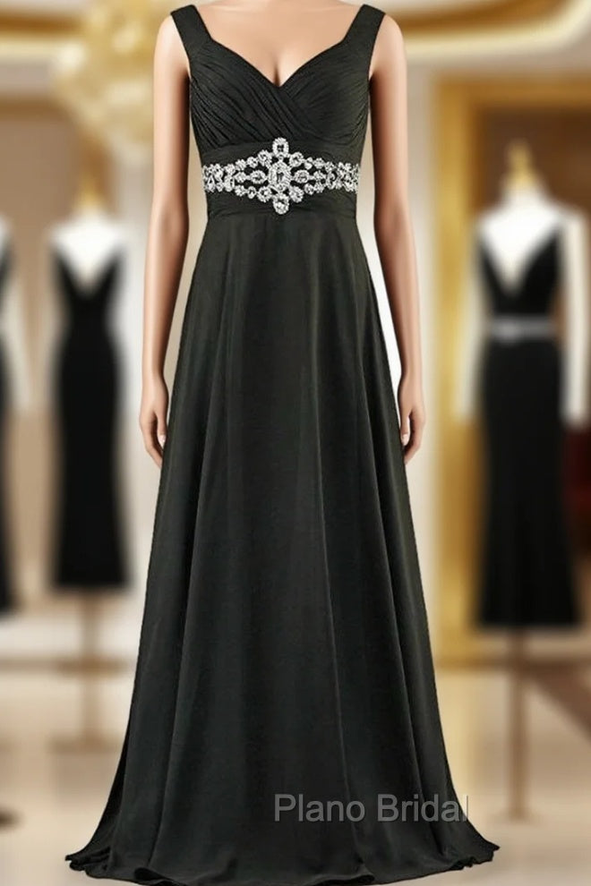 A-Line Chiffon V-neck Floor Length Bridesmaid Dresses Main image