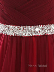 A-Line Elegant Quinceanera Formal Prom ValentineS Day Dresses Strapless Sleeveless Chapel Train Satin With Crystals