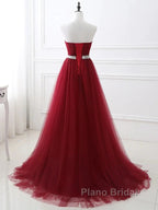 A-Line Elegant Quinceanera Formal Prom ValentineS Day Dresses Strapless Sleeveless Chapel Train Satin With Crystals