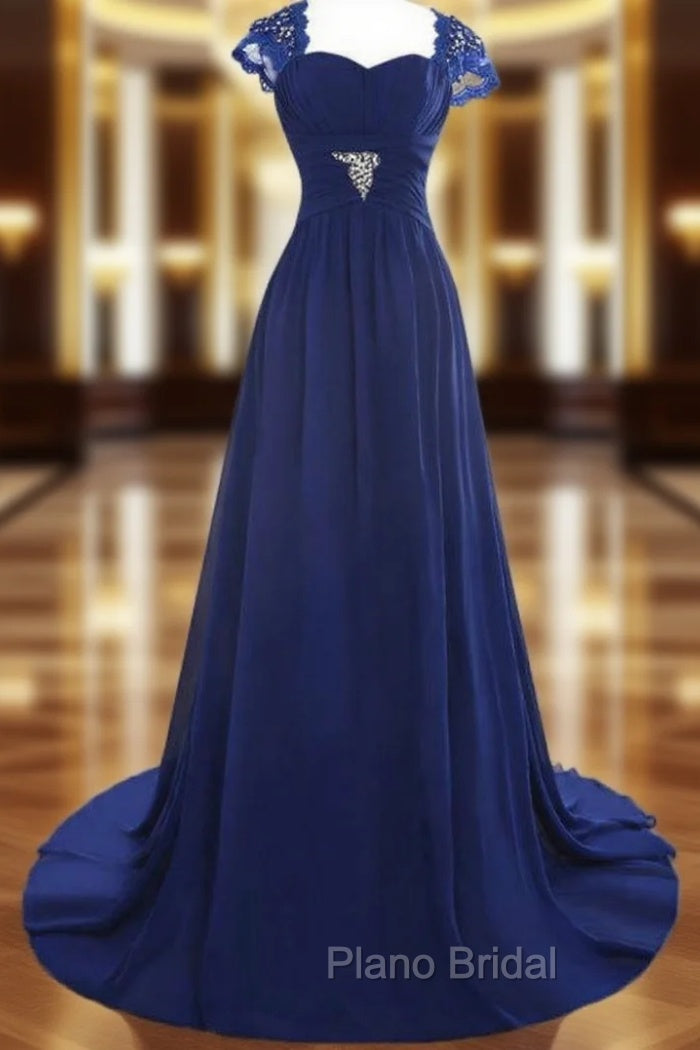 A-Line Floor Length Chiffon Blue Mother of the Bride Dresses Main image