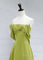 A-Line Green Long Formal Dresses Formal Prom Dresses, Green Floor Length Party Dresses