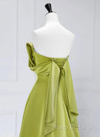 A-Line Green Long Formal Dresses Formal Prom Dresses, Green Floor Length Party Dresses