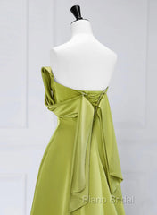A-Line Green Long Formal Dresses Formal Prom Dresses, Green Floor Length Party Dresses