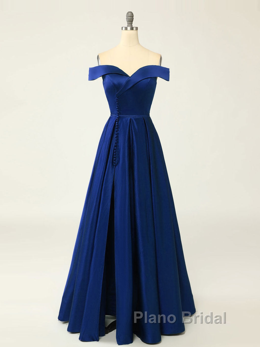 A-Line Green Off Shoulder Long Formal Prom Dresses, Green Formal Evening Dresses