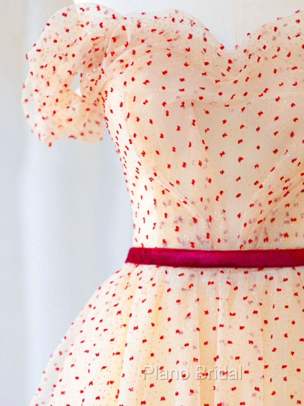 A-Line Off Shoulder Tulle Long Formal Prom Dresses, Champagne Formal Dresses