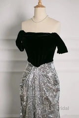 A Line Off The Shoulder Sexy Sequin Formal Dresses Bridesmaid Dresses Evening Gown Formal Prom Dresses