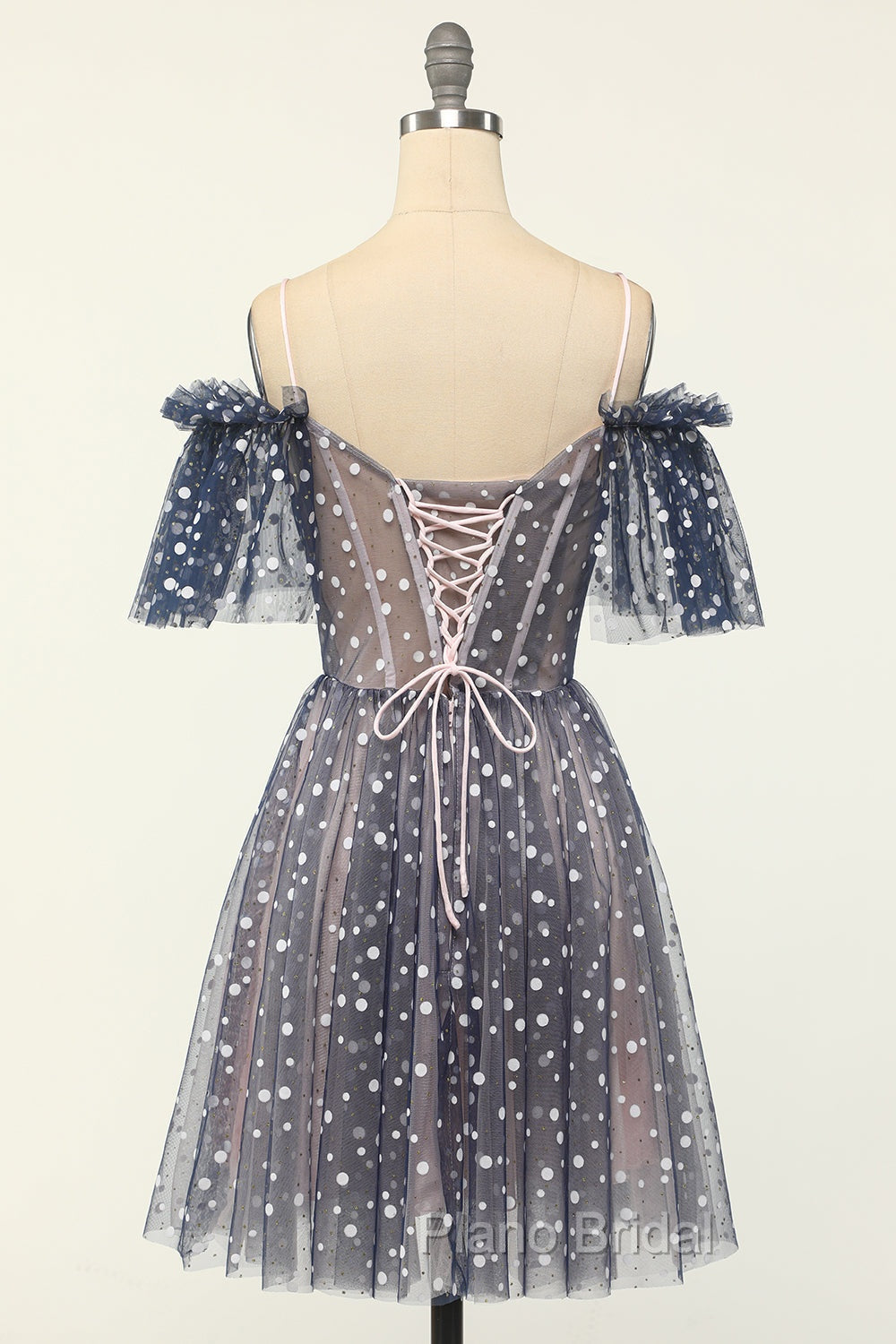 A-line Off-the-shoulder Tulle Short/Mini Short Formal Prom Dresses With Ruffles