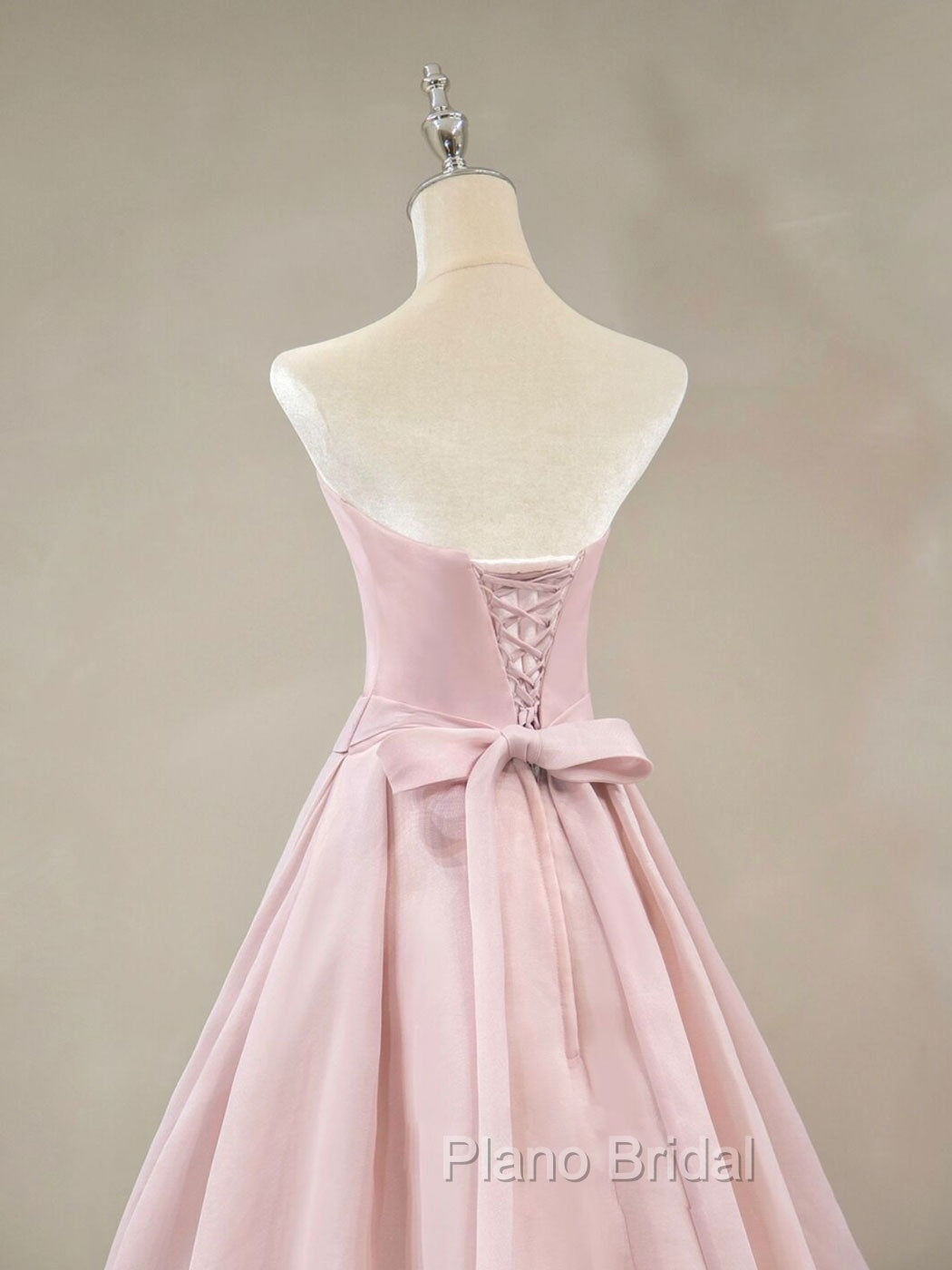 A Line Pink Long Formal Prom Dresses, Formal Pink Bridesmaid Dresses