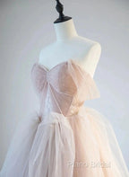 A-Line Pink Tulle Sweetheart Formal Prom Dresses Party Dresses, Pink Tulle Formal Dresses