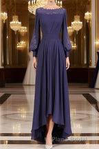 A-Line/Princess Bateau Asymmetrical Chiffon Mother of the Bride Dresses
