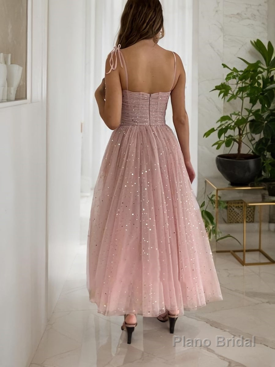 A-Line/Princess Spaghetti Straps Ankle-Length Homecoming Dresses Secondary image