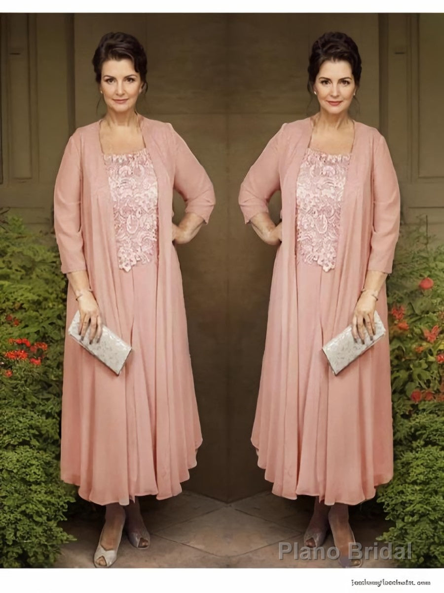 A-Line/Princess Square Ankle-Length Chiffon Mother of the Bride Dresses With Lace Secondary image