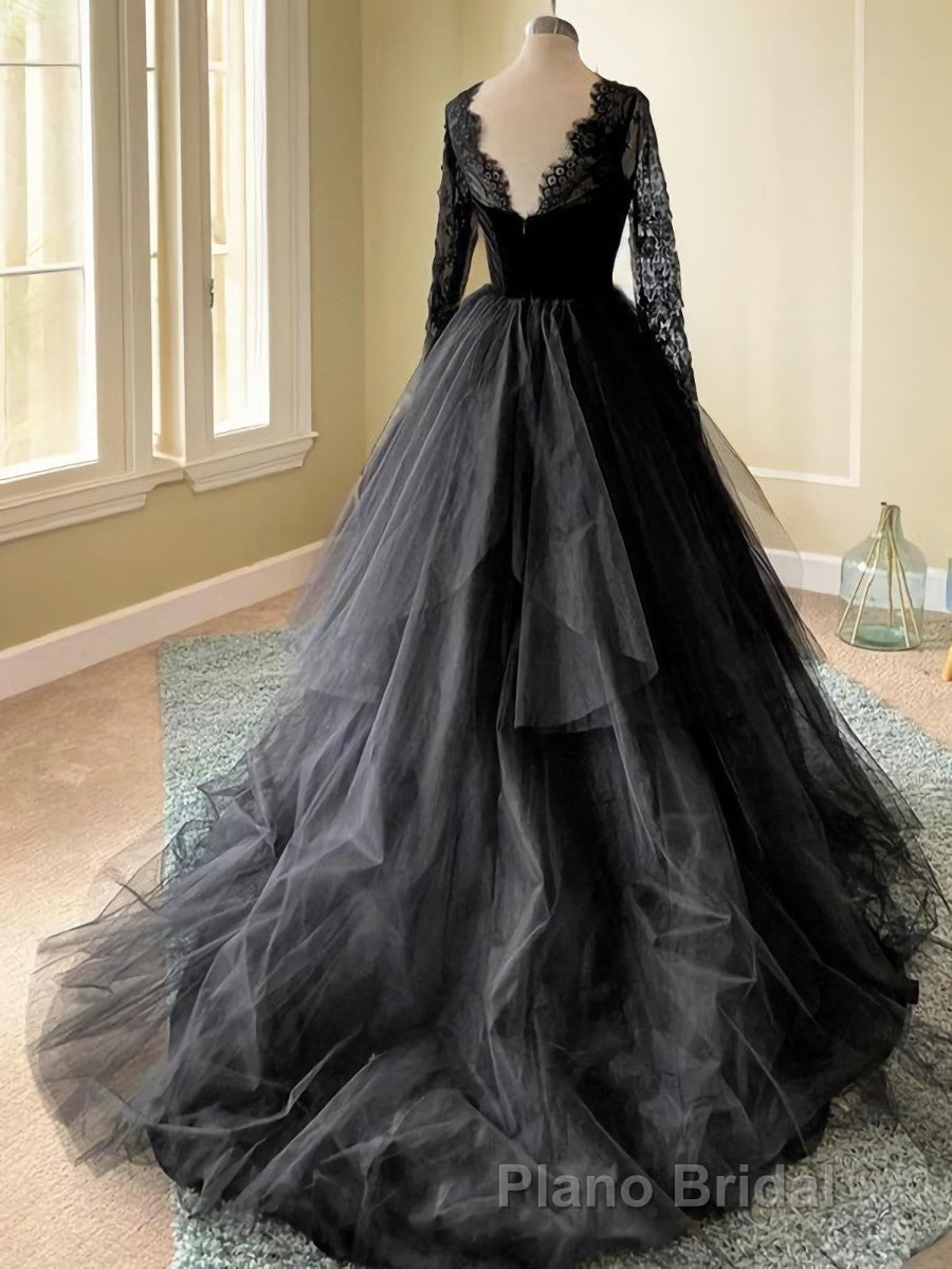 A-line/Princess Square Court Train Tulle Wedding Dresses with Appliques Lace