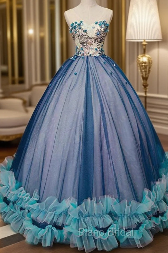 A-line Princess Straight Neck Sleeveless Floor Length Dresses Main image