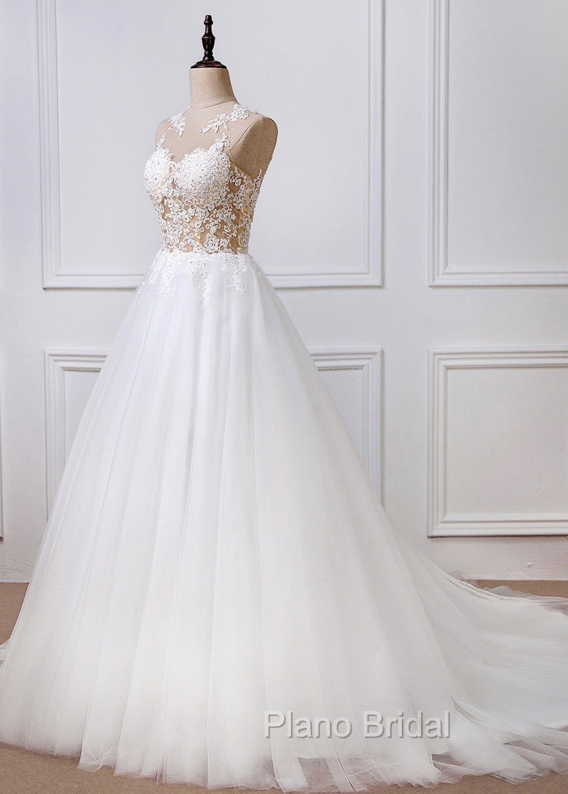 A-Line/Princess Tulle Appliques Lace Wedding Dresses Secondary image
