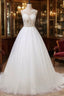 A-Line/Princess Tulle Appliques Lace Wedding Dresses
