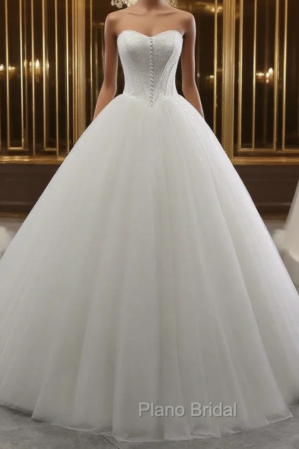 A-Line/Princess Tulle Sweetheart Wedding Dresses Main image