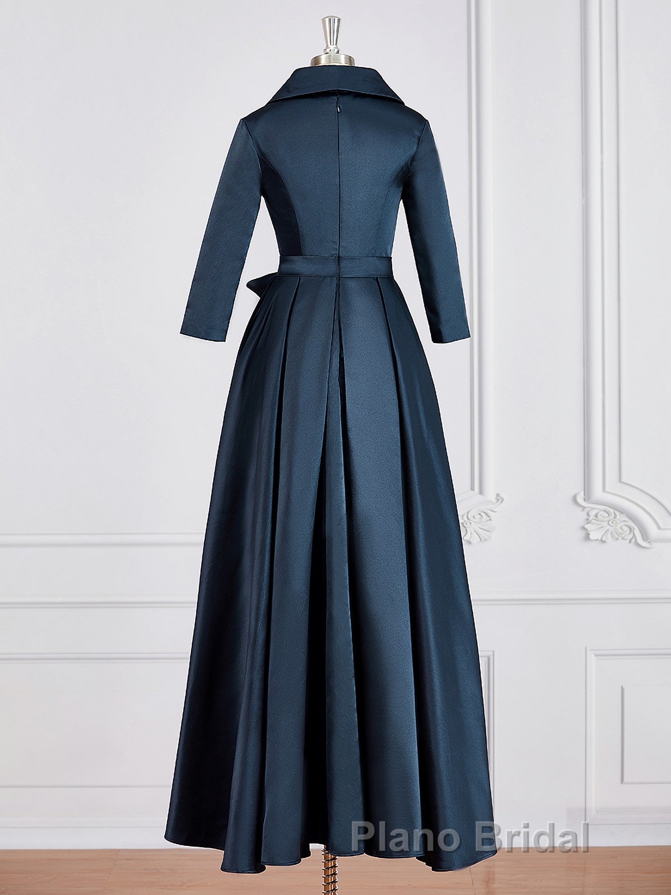 A-Line/Princess V-neck Asymmetrical Satin Mother of the Bride Dresses With Belt/Sash