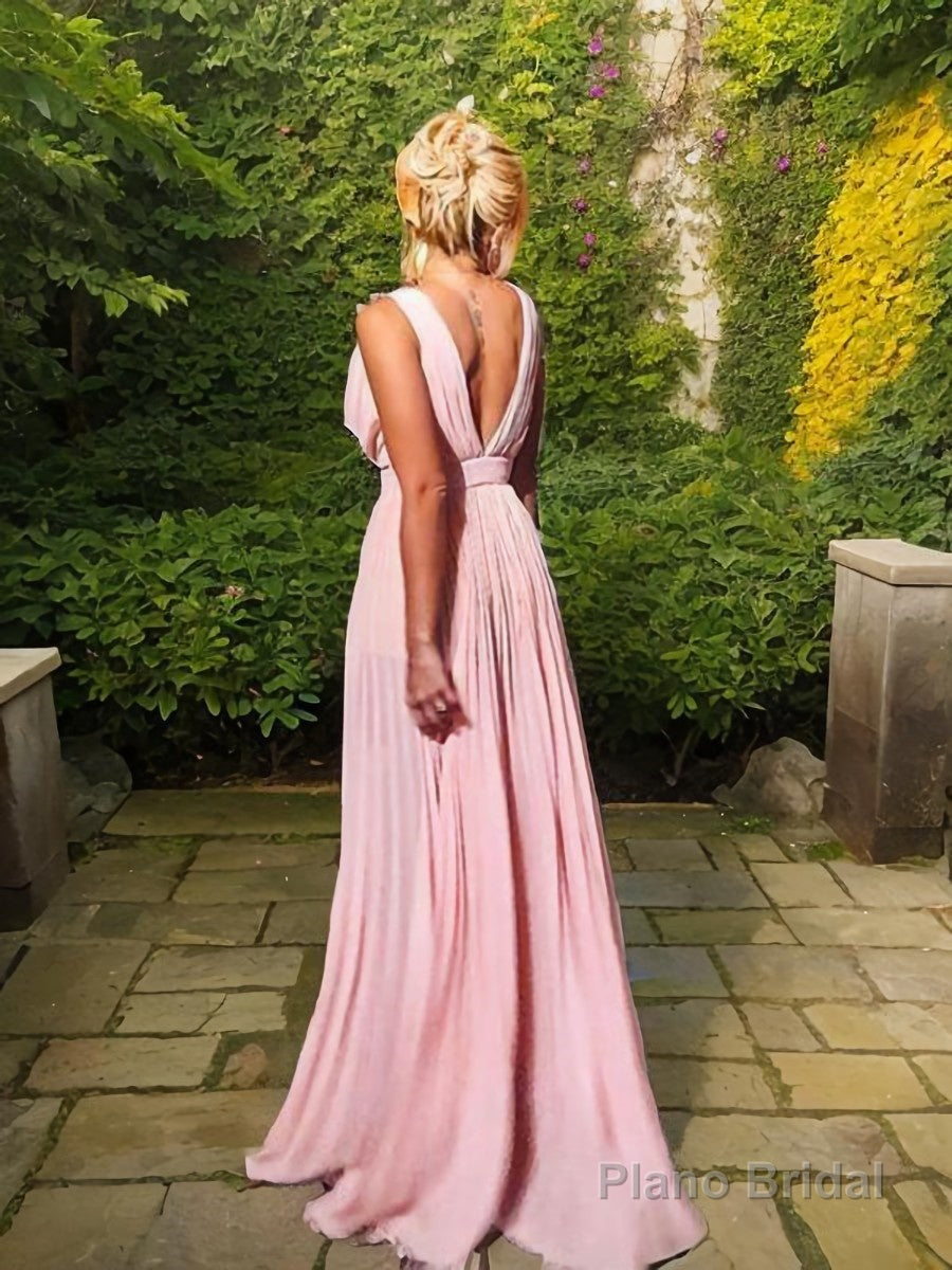 A-Line/Princess V-neck Floor-Length Chiffon Mother of the Bride Dresses With Ruffles Secondary image