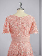 A-Line/Princess V-neck Tea-Length Chiffon Mother of the Bride Dresses With Appliques Lace