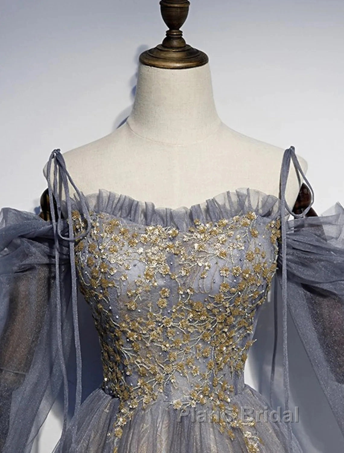 A-Line Formal Prom Dresses Dresses Wedding Floor Length Strap Tulle With Sequin Embroidery