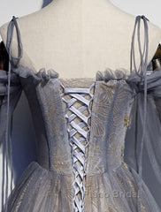 A-Line Formal Prom Dresses Dresses Wedding Floor Length Strap Tulle With Sequin Embroidery