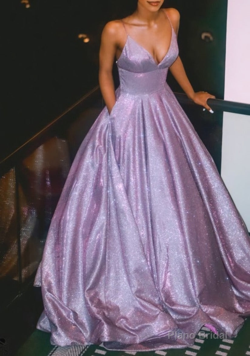 A line prom evening dress ,purple fashion gown Main image