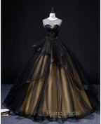 A-Line Round Neck Tulle Long Formal Prom Dresses, Elegant Evening Dresses