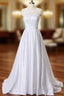 A-Line Satin Backless Wedding Dresses