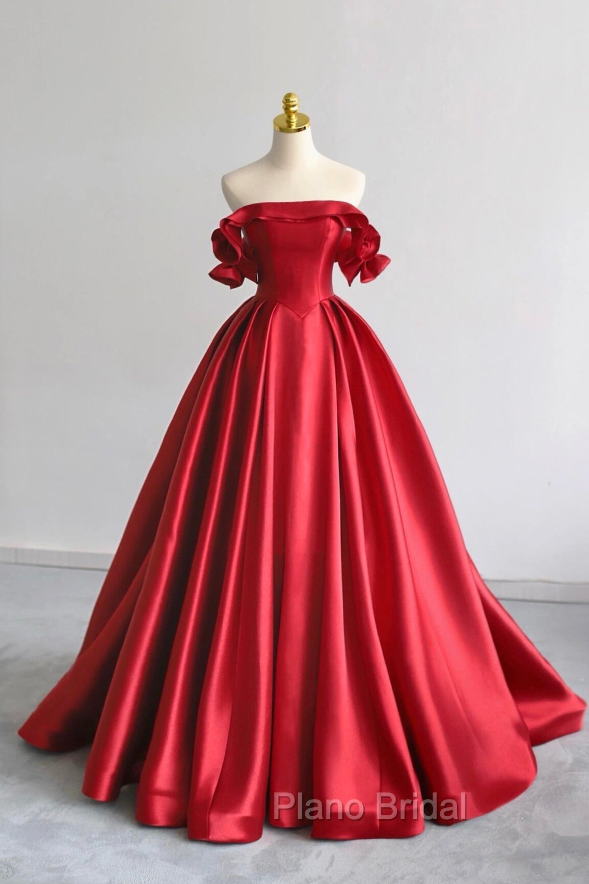A-Line Satin Long Formal Prom Dresses, Elegant Off The Shoulder Evening Party Dresses