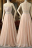 A Line Sleeveless Rhinestone Chiffon Long Formal Prom Dresses Floor Length Sparkly